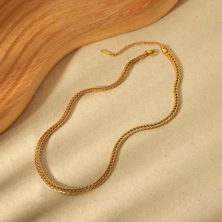 18K Gold Plated Twisted Braid Jewelry Set