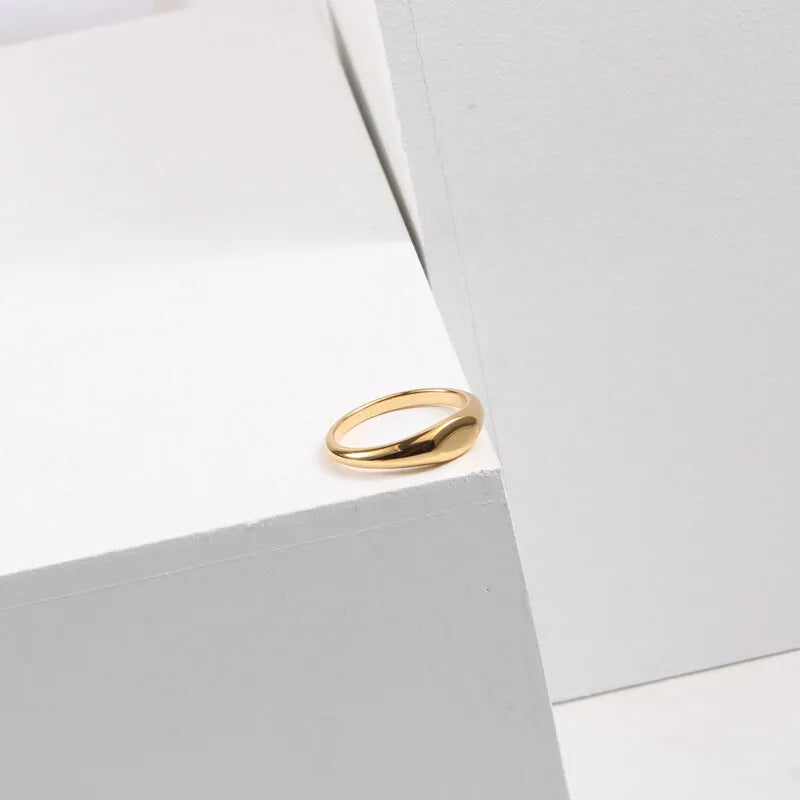 Rose Gold Twisted Titanium Steel Ring