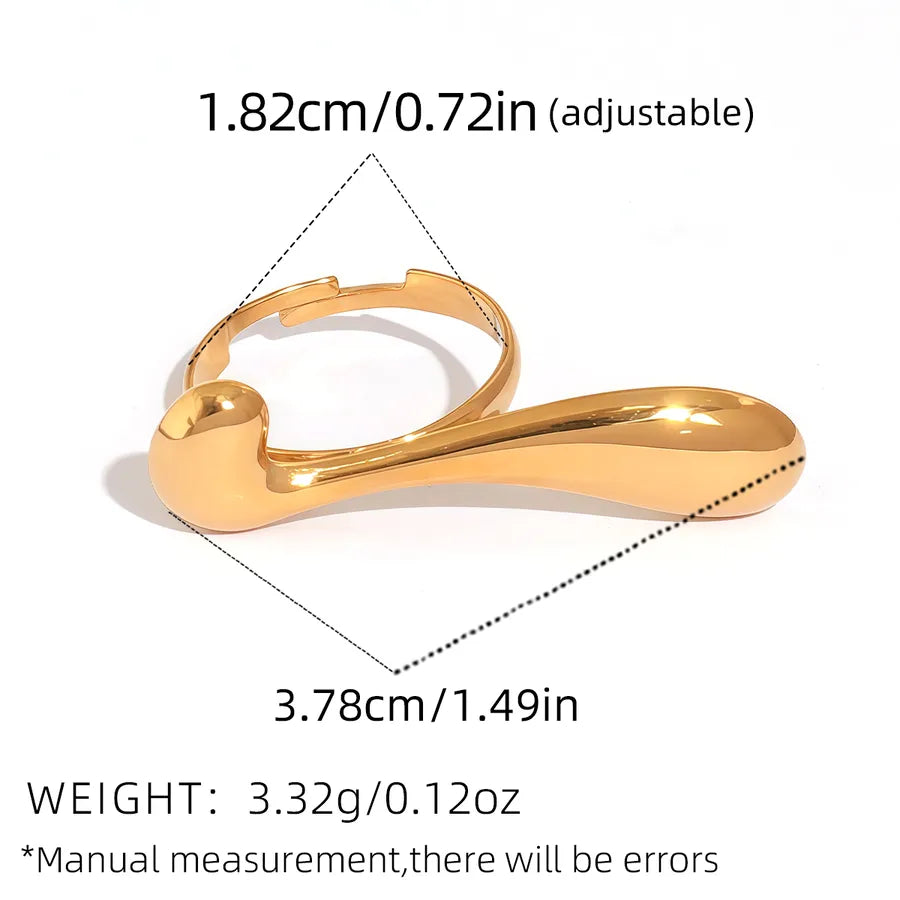 18K Gold Plated Geometric Stainless Steel Ring
