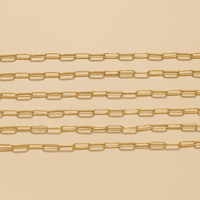 Gold Stainless Steel Geometric Chain Bracelet
