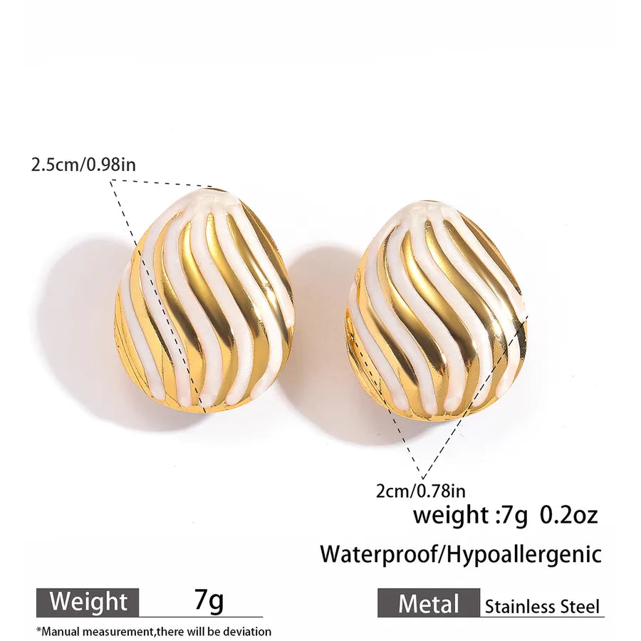 Gold Plated Titanium Steel Drop Earrings 7#