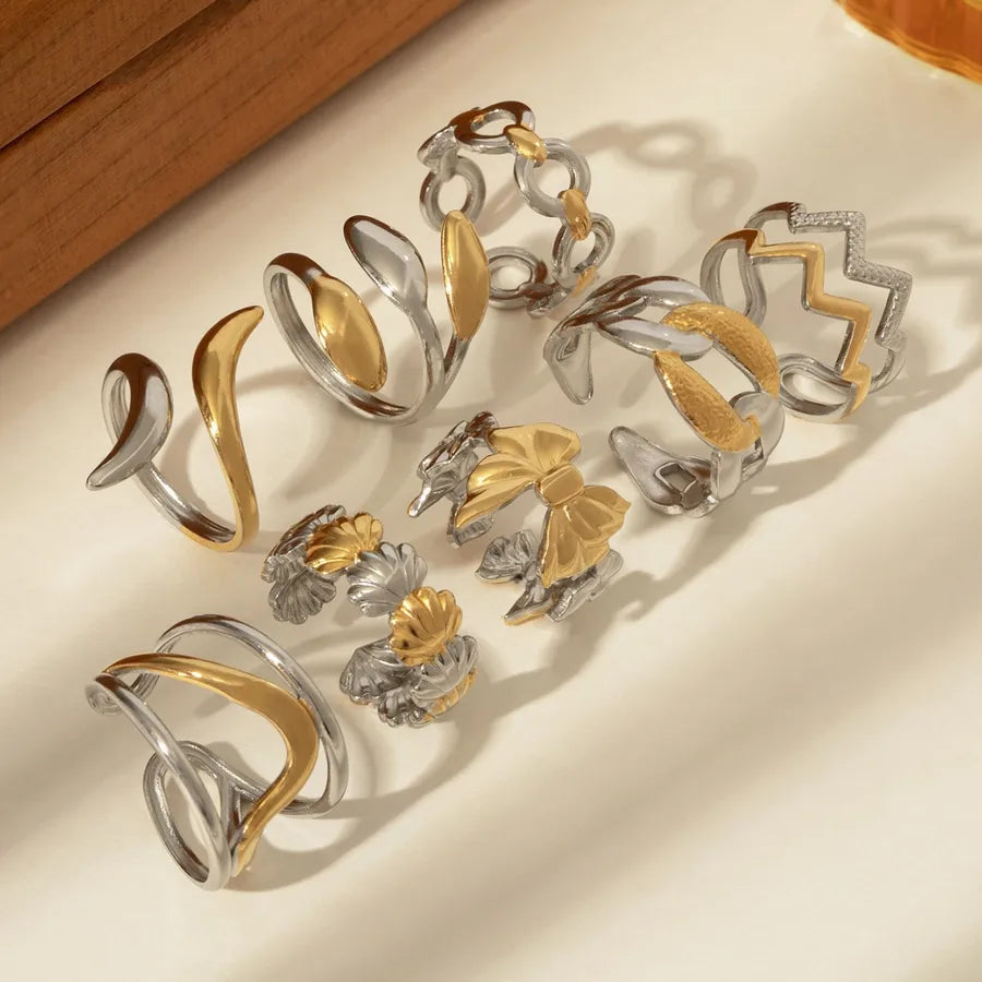 14K Gold Bow Knot Shell Open Ring