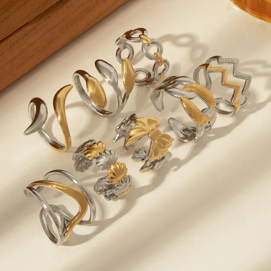 14K Gold Bow Knot Shell Open Ring