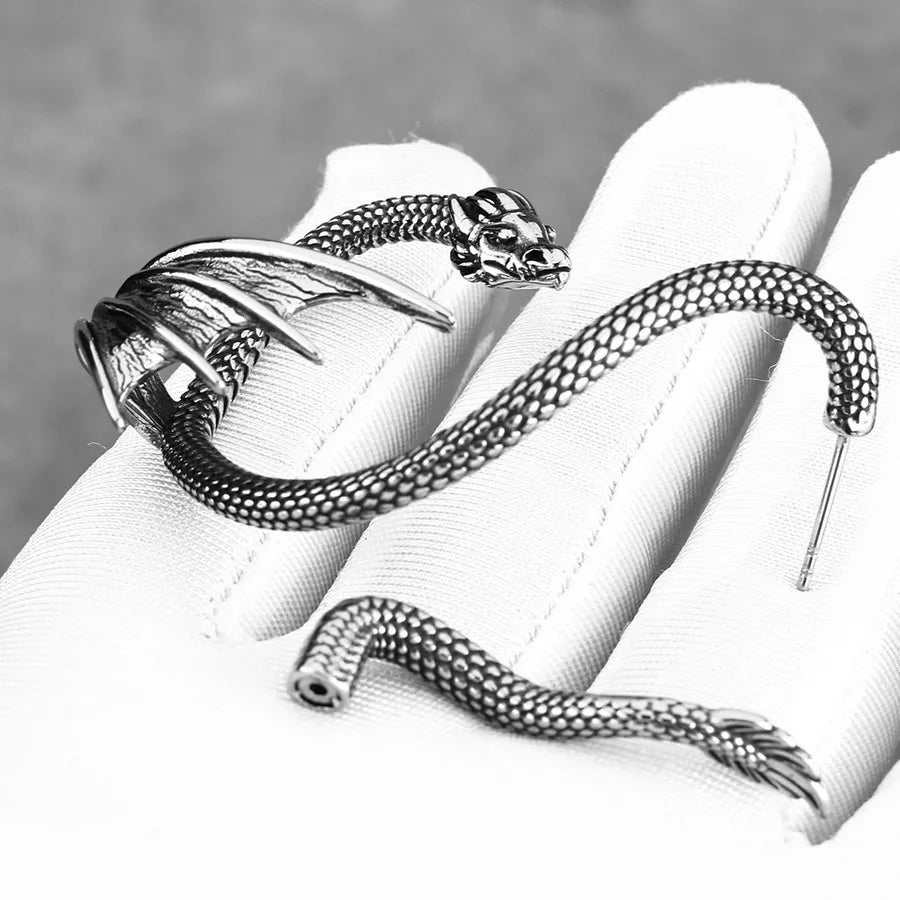 Gothic Dragon Ear Cuff Clip-On Earrings