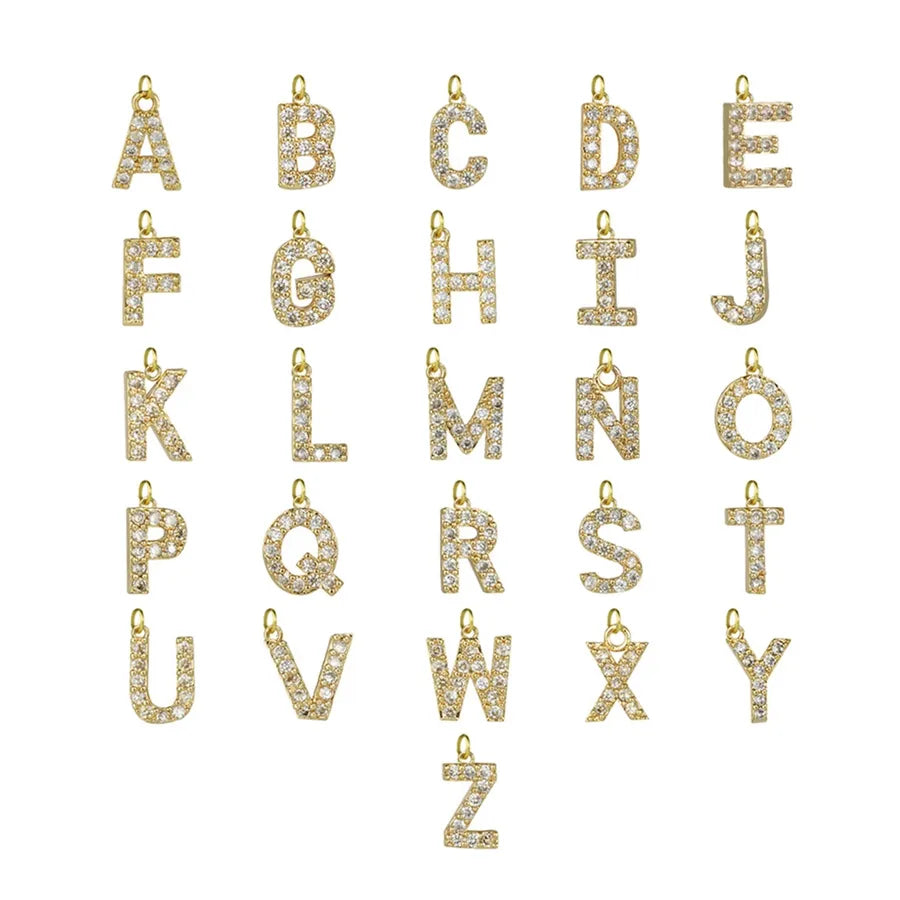18K Gold Plated Letter Pendant Necklace