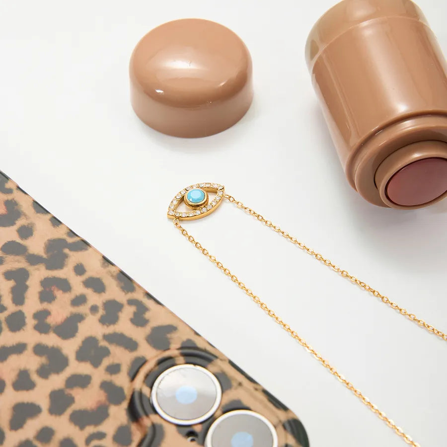 18K Gold Evil Eye Pendant Necklace