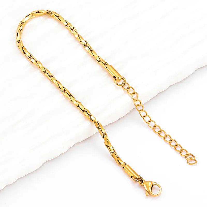 Gold Plated Snake Bone Bracelet – Unisex Geometric