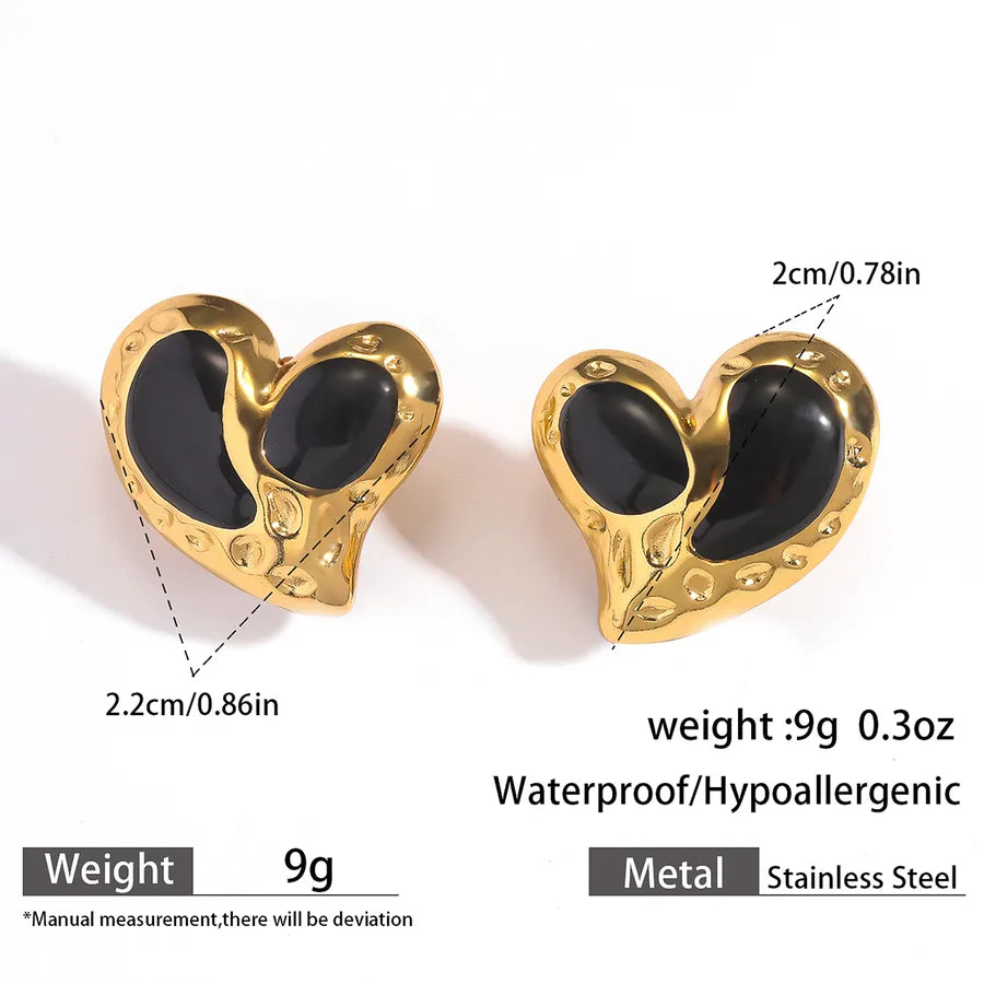 Gold Plated Titanium Steel Drop Earrings 10#