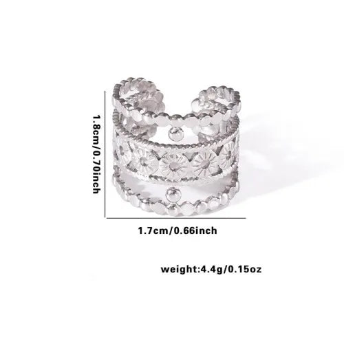 Titanium Steel Fish Tail Ring for Women Adjustable Opening TYR0372