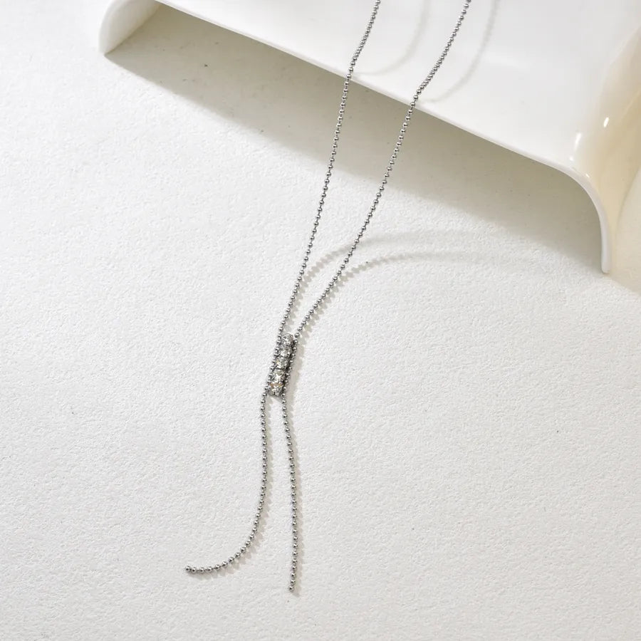 18K Gold Plated Claw Diamond Y Necklace