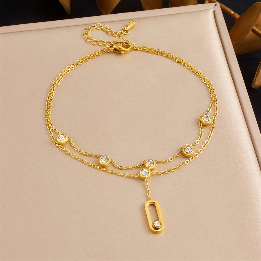 Double Layered Cherry Star Moon Anklet B1703