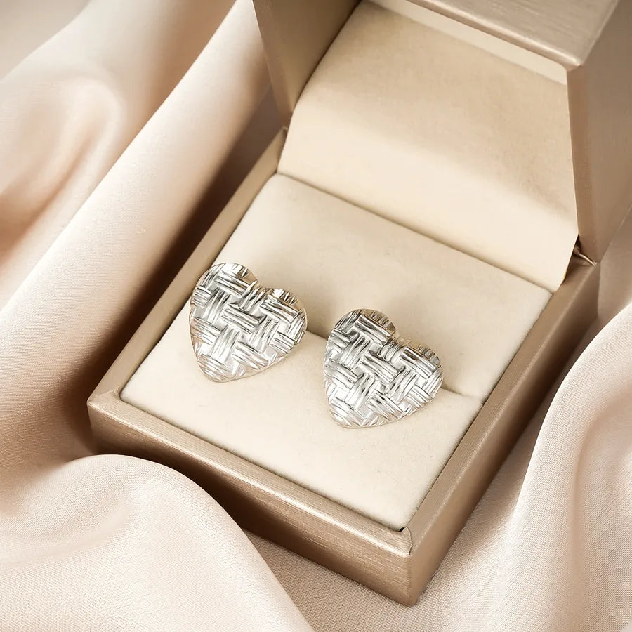 Irregular 18K Gold Plated Stainless Steel Earrings E1378-B (a Pair of Silver Ear Studs)