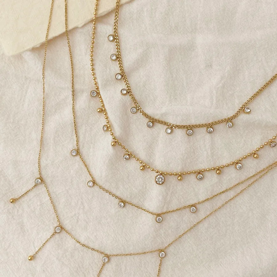 Minimalist Gold Titanium Steel Chain Necklace