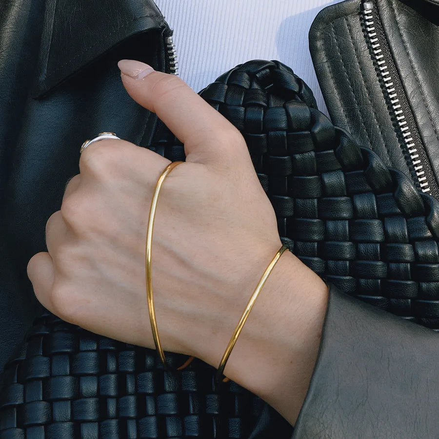 18K Gold Plated Asymmetrical Cuff Bracelet