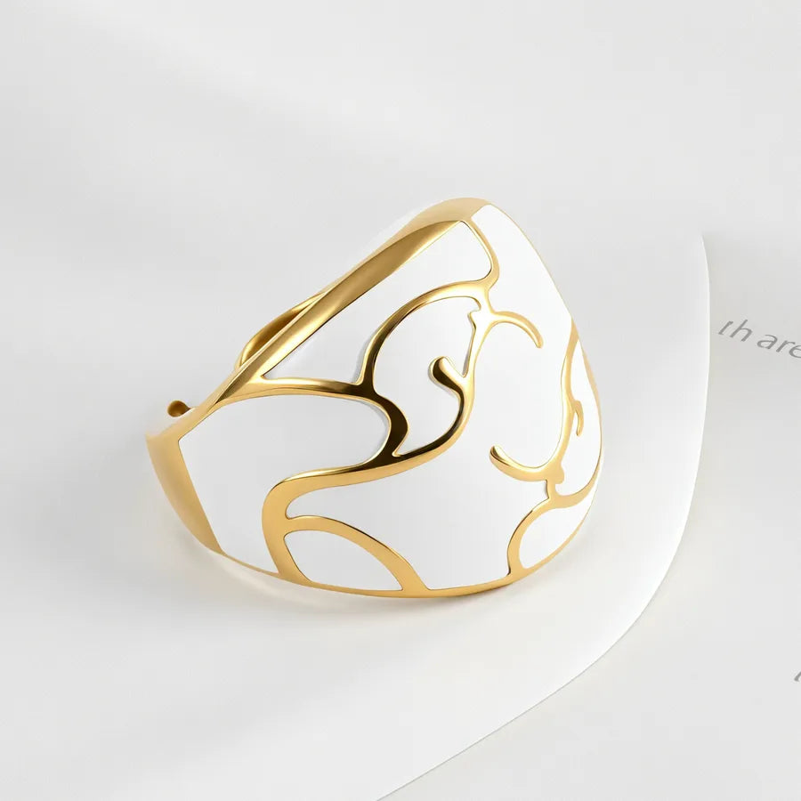 White Enamel Angel Egg Ring – Stainless Steel
