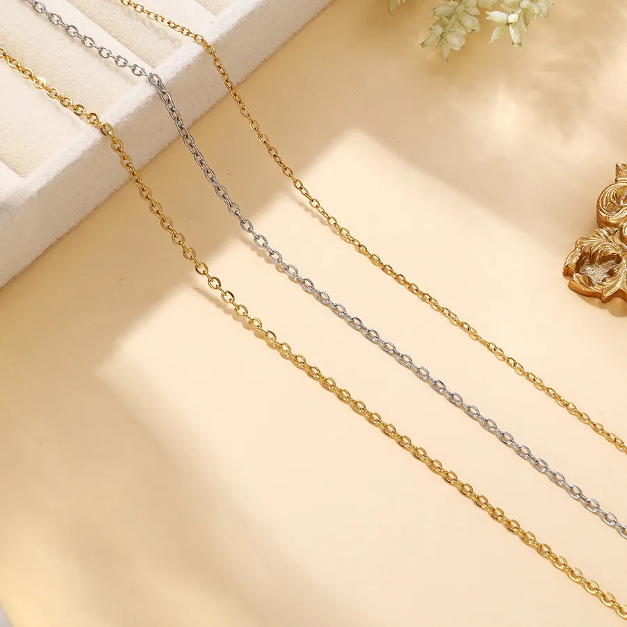 18K Gold Plated Stainless Steel Cross Chain Necklace