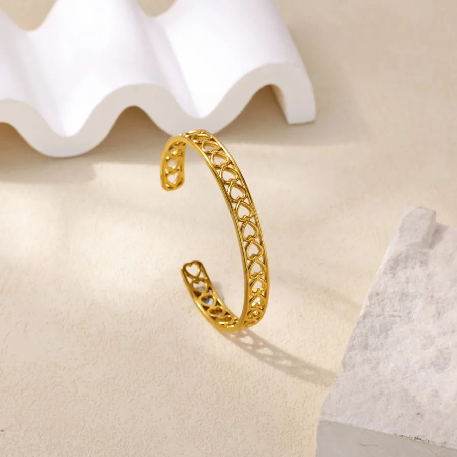 Gold Heart & Cross Mesh Bracelet for Women