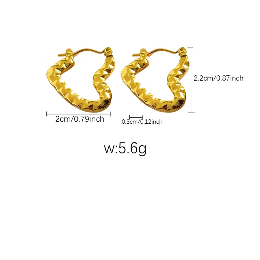 Elegant Gold Titanium Steel Hoop Earrings