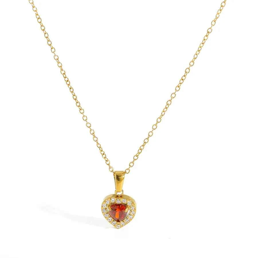 Gold Plated Zircon Pendant Necklace for Women