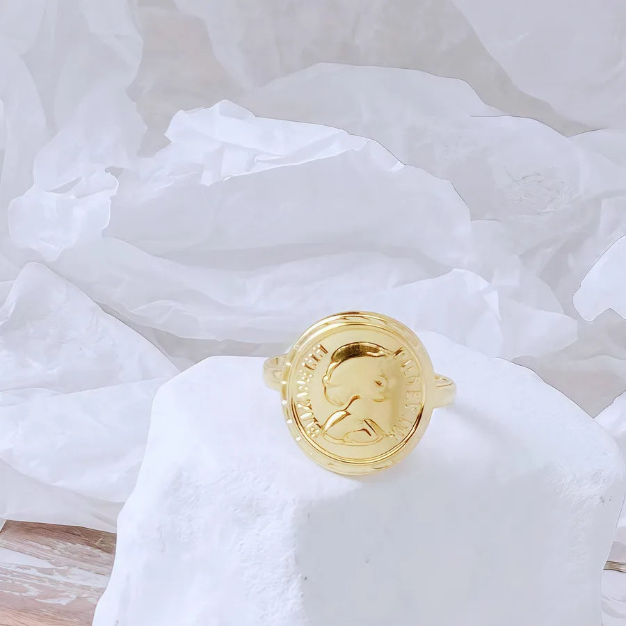 Gold Bamboo Titanium Steel Open Ring Adjustable Opening Golden Hydraulic J68