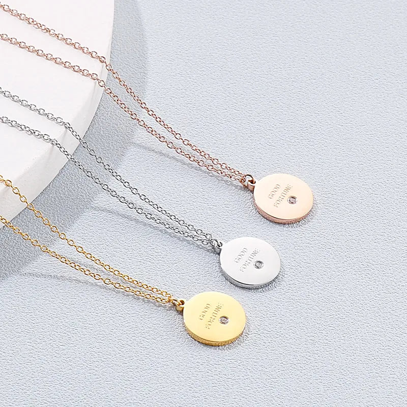 Good Fortune Letter Pendant Necklace