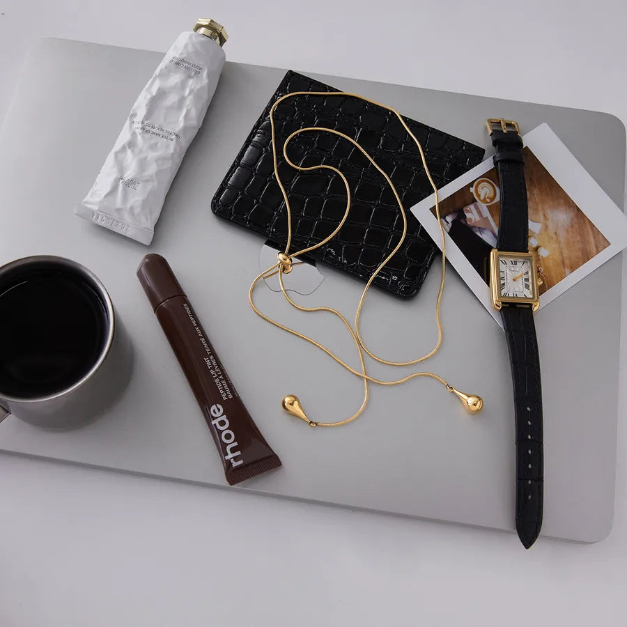 Gold Y-Chain Pendant Necklace – Minimalist Jewelry