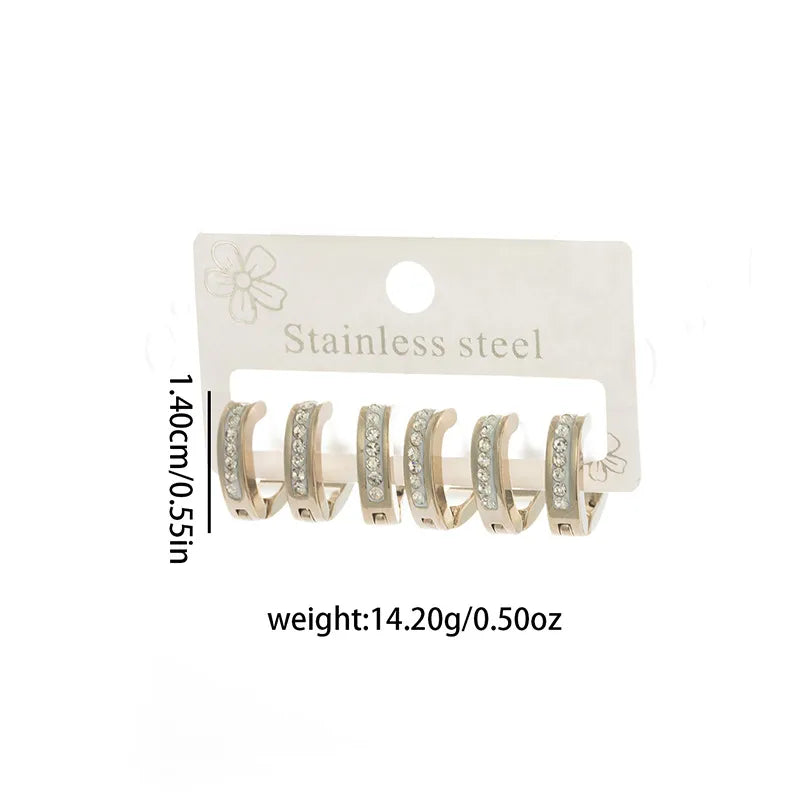 Heart-Shaped Zircon Titanium Steel Earrings