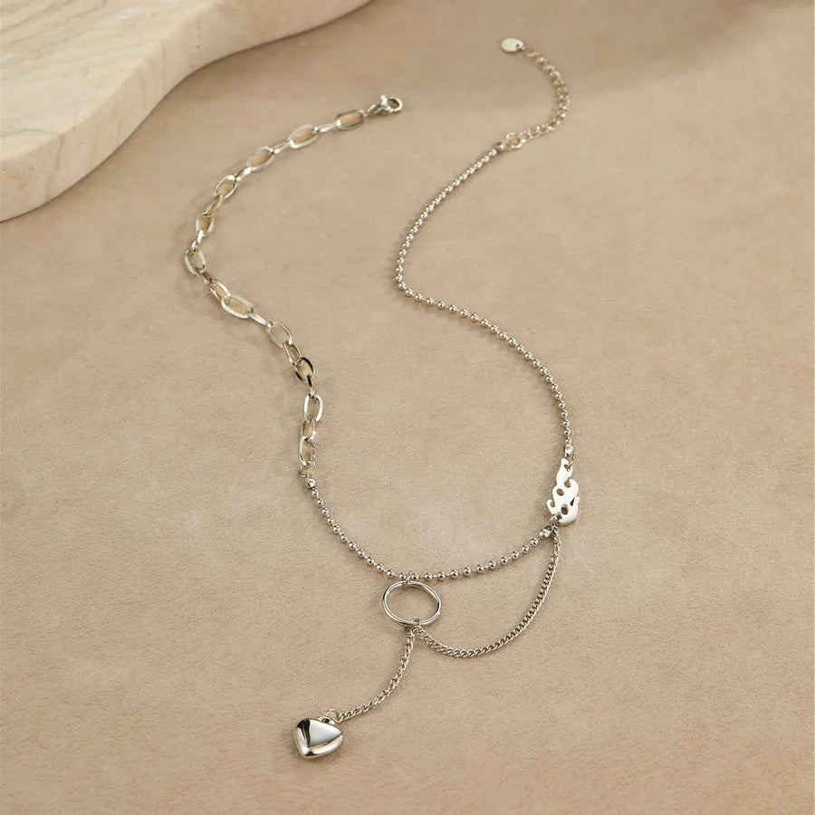 Double Layer Gold Heart Pendant Necklace