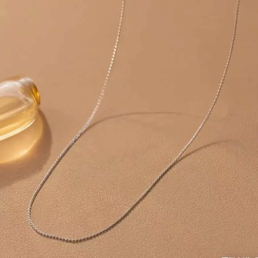 Women's Titanium Steel Box Chain Pendant Necklace 0.8s Chain-necklace=steel Color