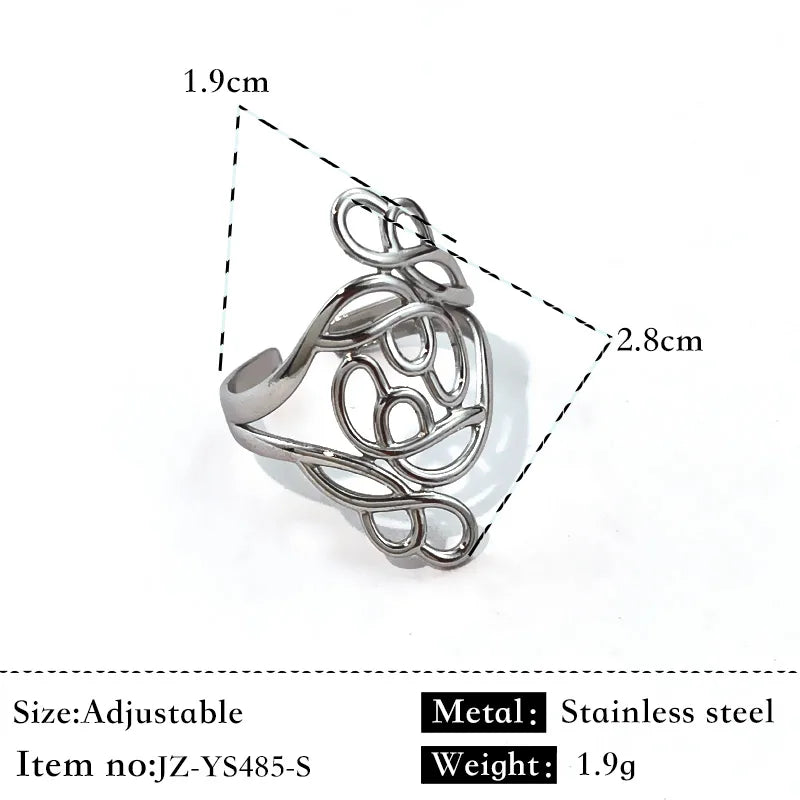 Gold Plated Stainless Steel Wave Animal Ring Silver JZ-YS485-S