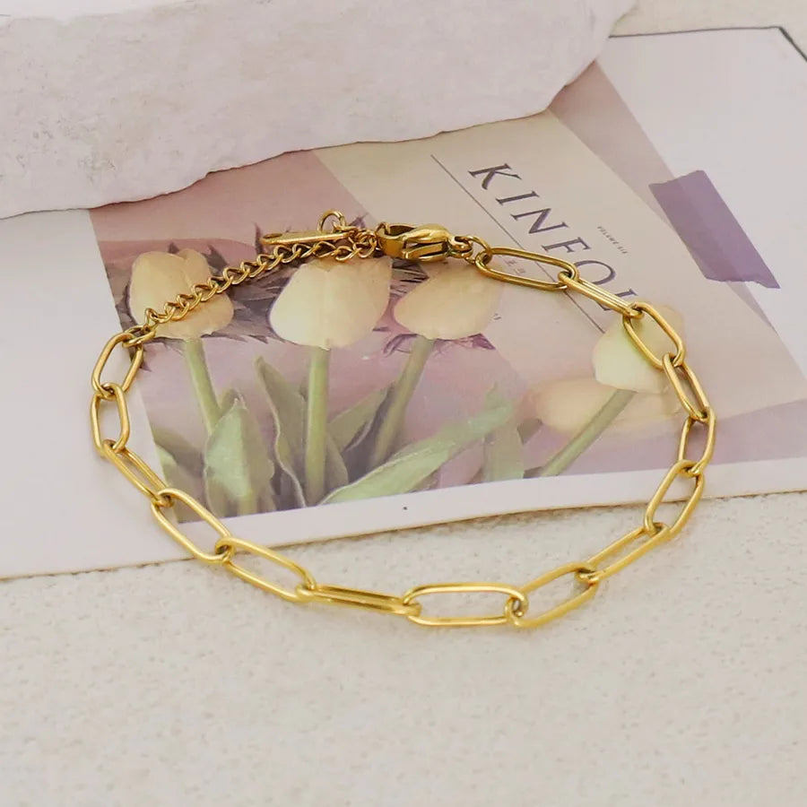 Gold Plated Stainless Steel Asymmetric Bracelet Average Size Gold 365