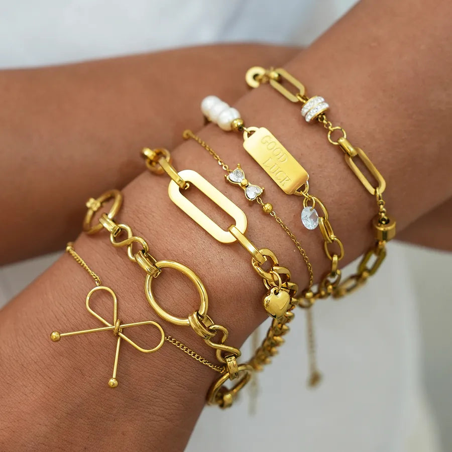 18K Gold Plated Geometric Stainless Steel Bracelet