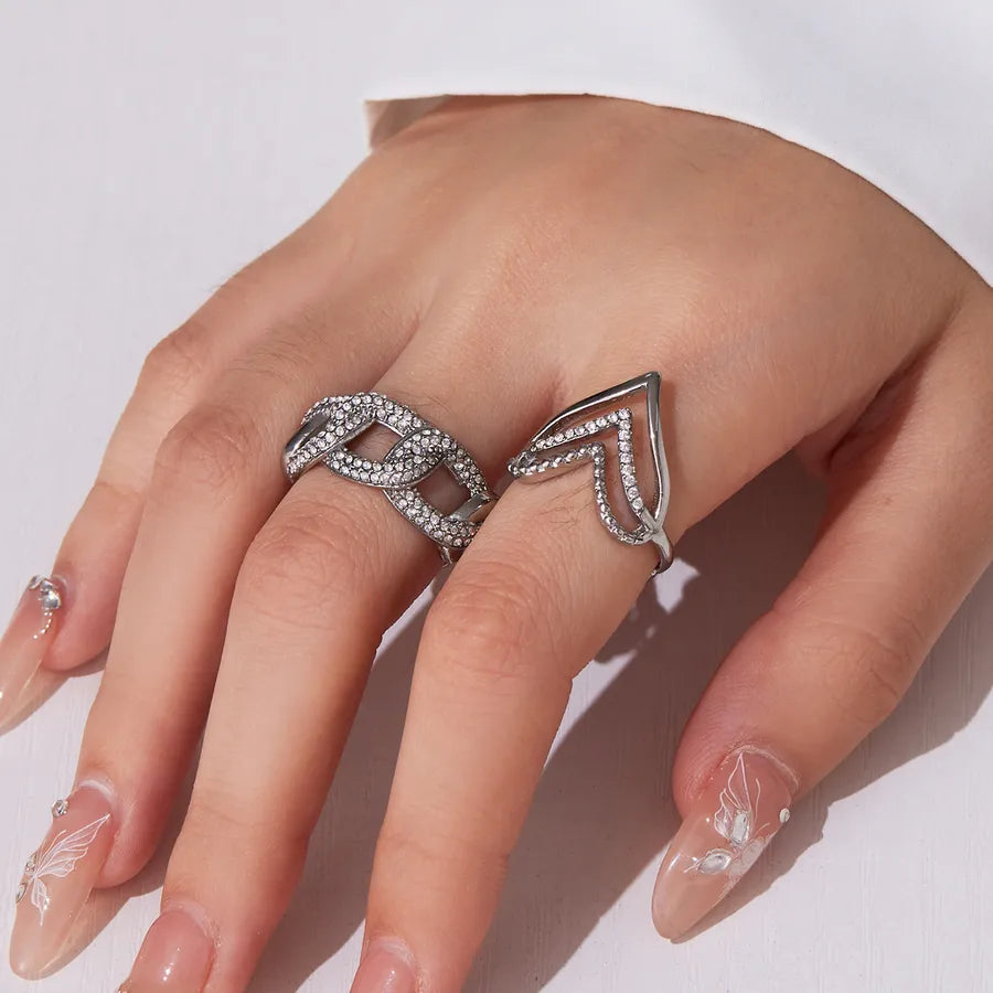 Gold Plated Geometric Zircon Ring for Women