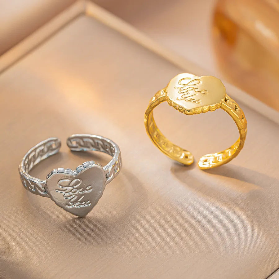 Geometric Titanium Steel Couple Ring