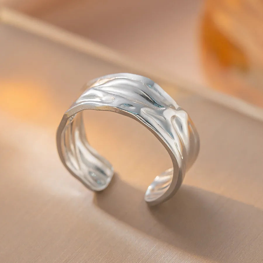 Geometric Titanium Steel Open Ring K46 Steel Color Ring Open