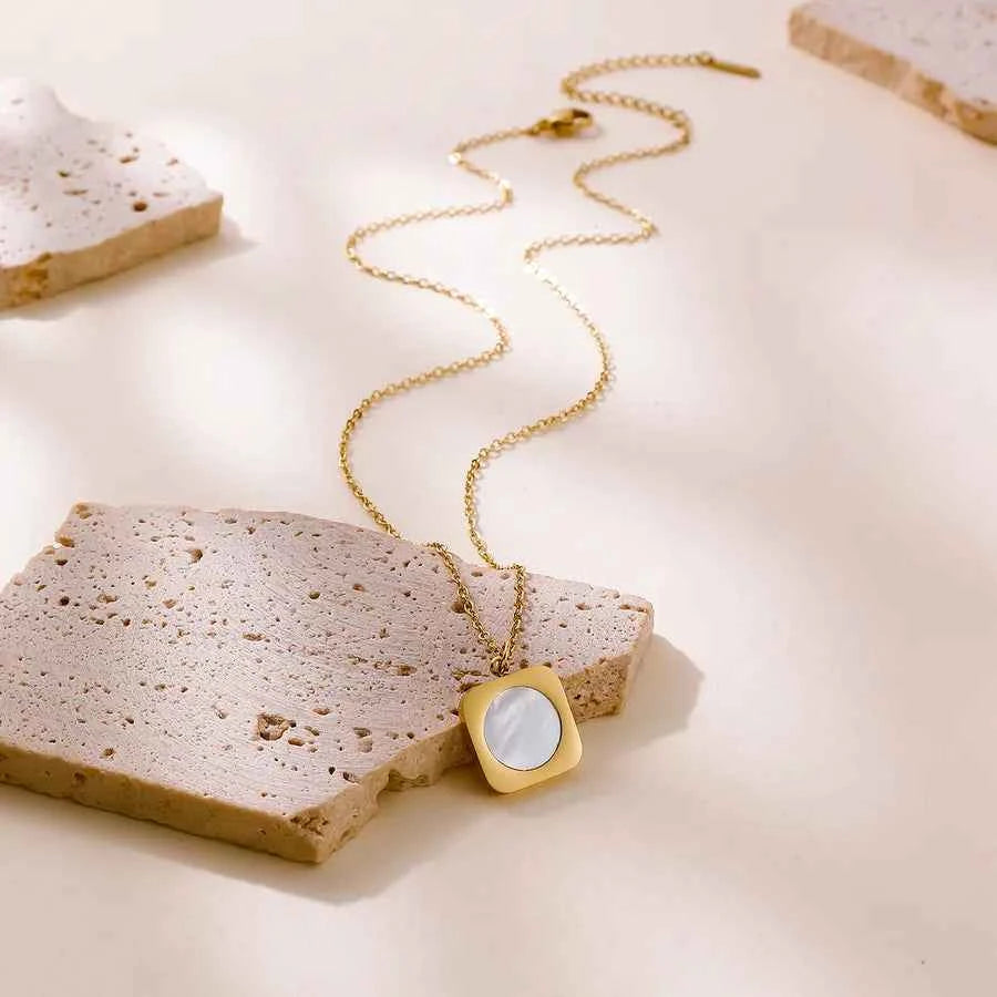 18K Gold Plated Geometric Book Pendant Necklace