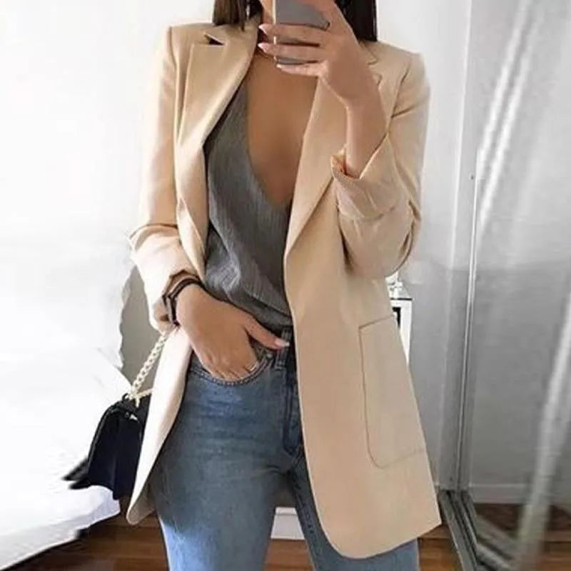 Women's Slim Fit Open Front Blazer Cardigan