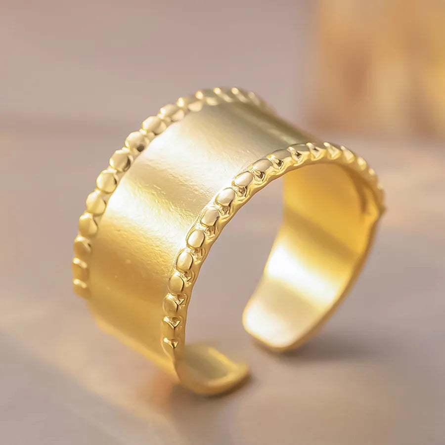 Heart-Shaped Titanium Steel Adjustable Ring K257 Gold Ring Adjustable