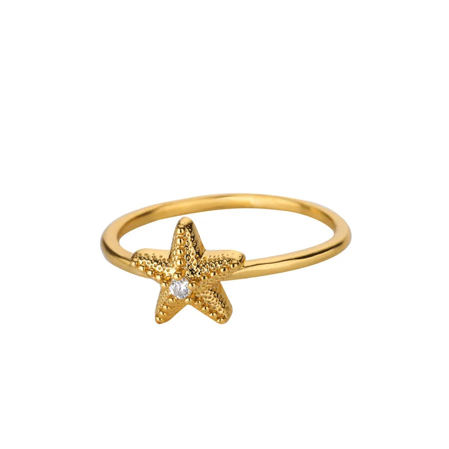 Gold Starfish Adjustable Ring – Stainless Steel 11