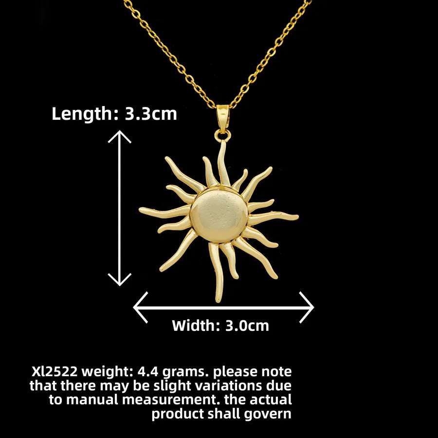 Butterfly & Whale Couple Pendant Necklace XL2522 Glossy Sun Necklace Gold
