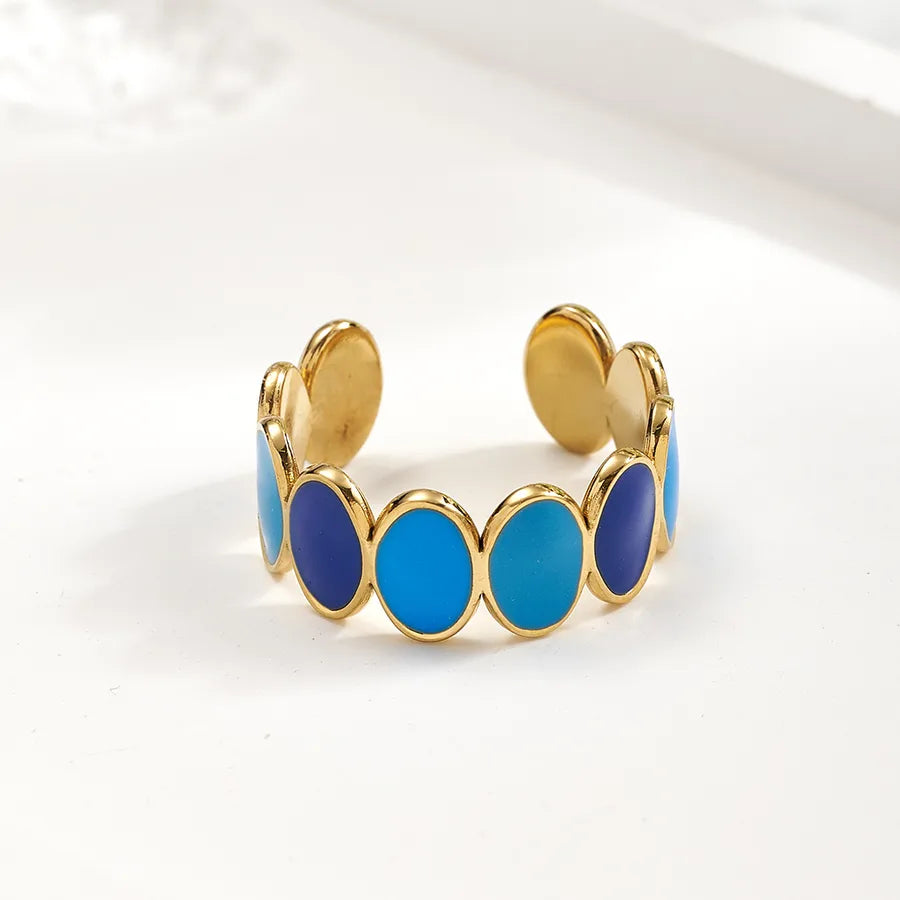 18K Gold PVD Oval Stainless Steel Open Ring