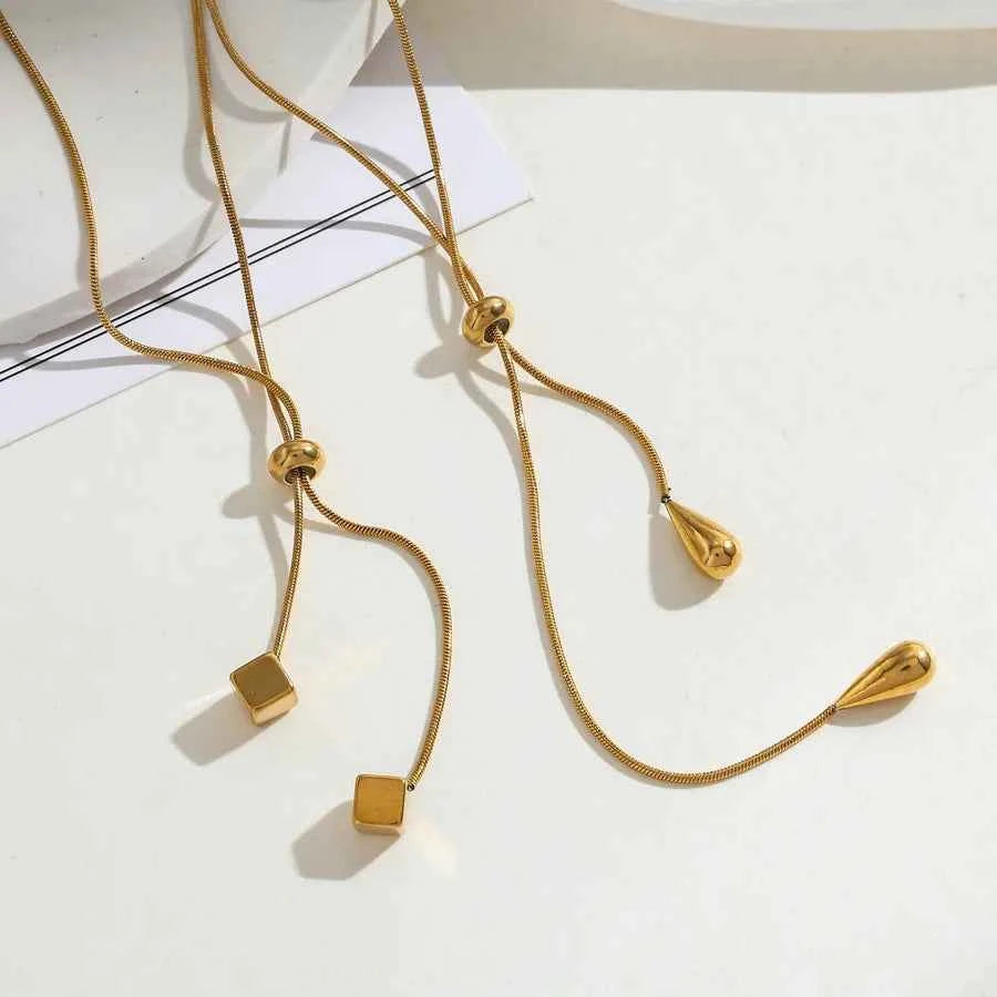 18K Gold Plated Geometric Stainless Steel Necklace