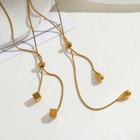 18K Gold Plated Geometric Stainless Steel Necklace