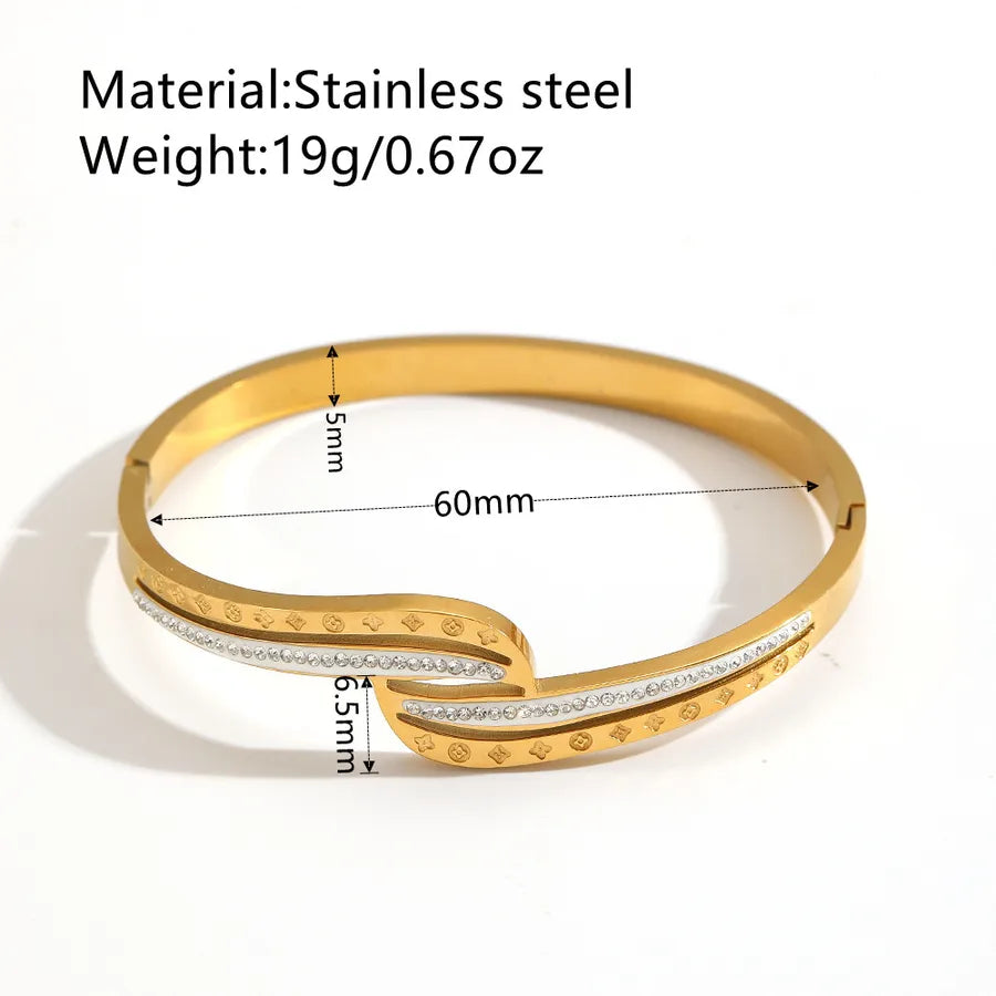 18K Gold Flower Bangle – Stainless Steel