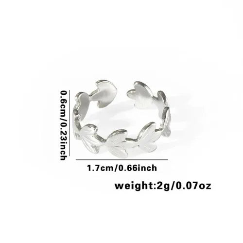 Titanium Steel Fish Tail Ring for Women Adjustable Opening TYR0433