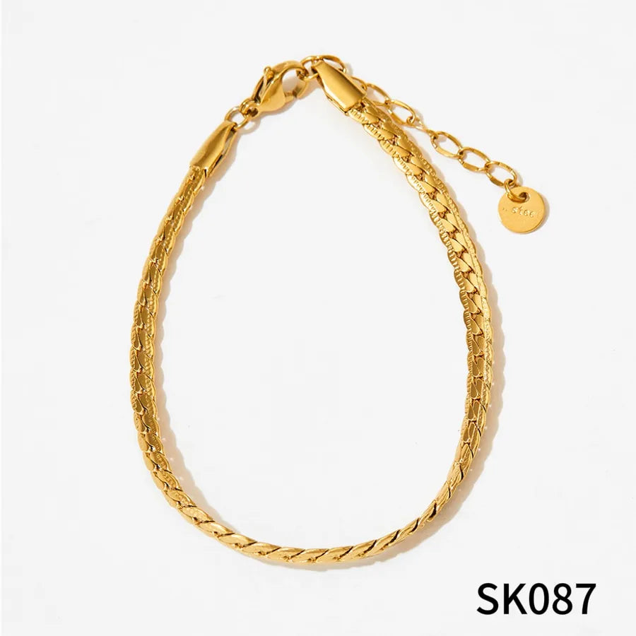 Stainless Steel Cuban Link Bracelet SK087 Gold