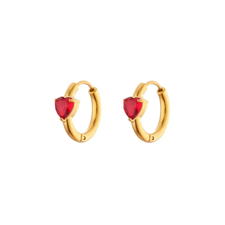 Heart-Shaped Color Diamond Earrings in 18K Gold