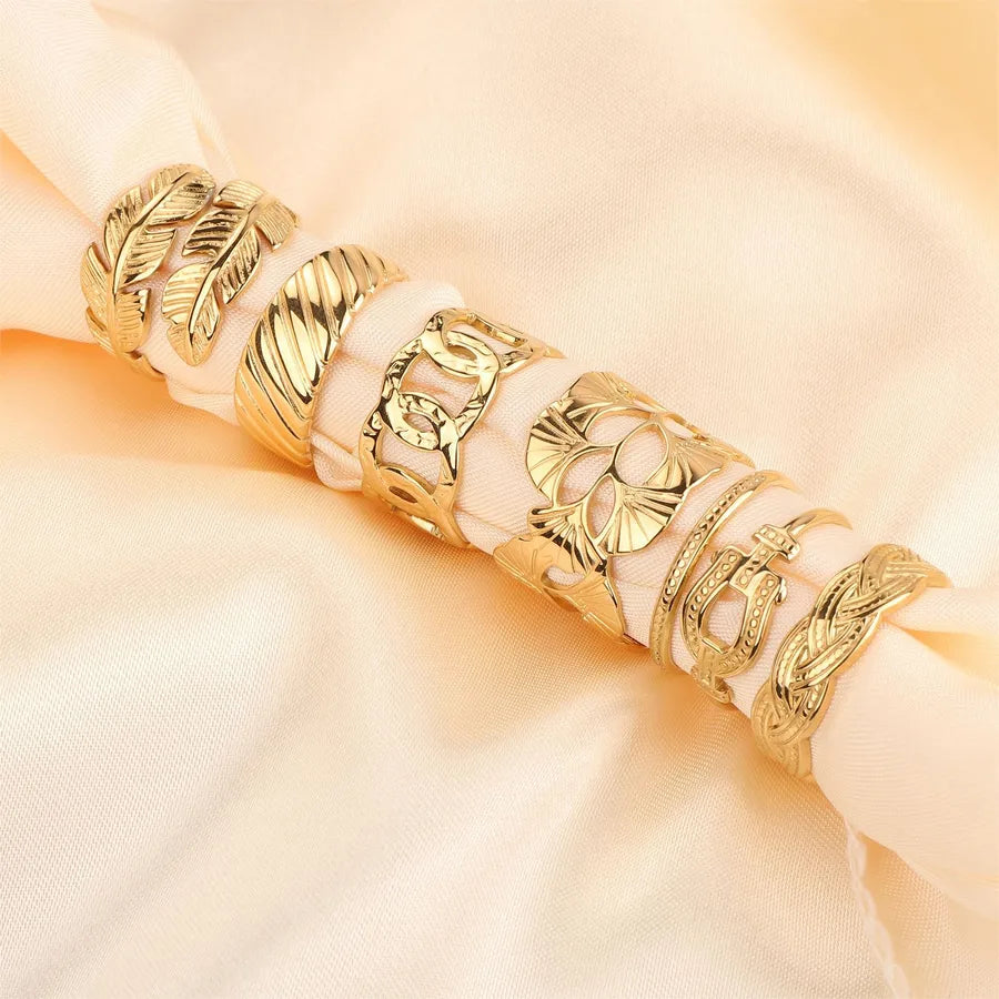 Adjustable Geometric Stainless Steel Ring