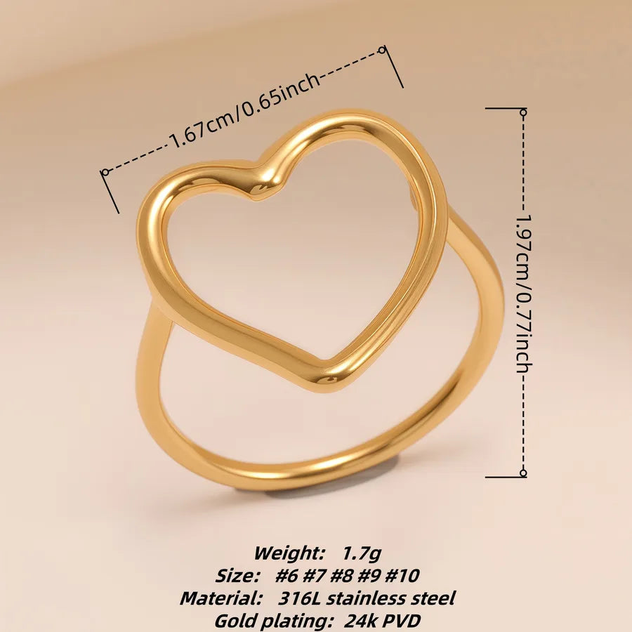 Heart-Shaped Stainless Steel Ring for Women