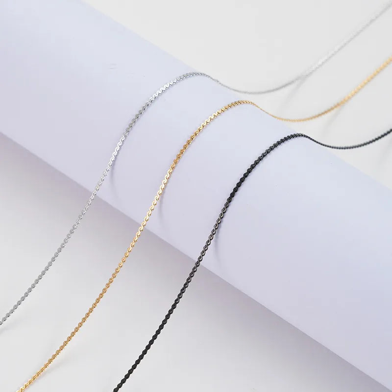 Titanium Steel Flat S Chain Necklace – 10 Pack